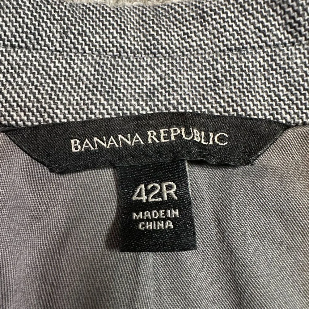 Banana Republic Slim Fit Cotton Blend Italian Fabric Grey Blazer Sport Coat 42R